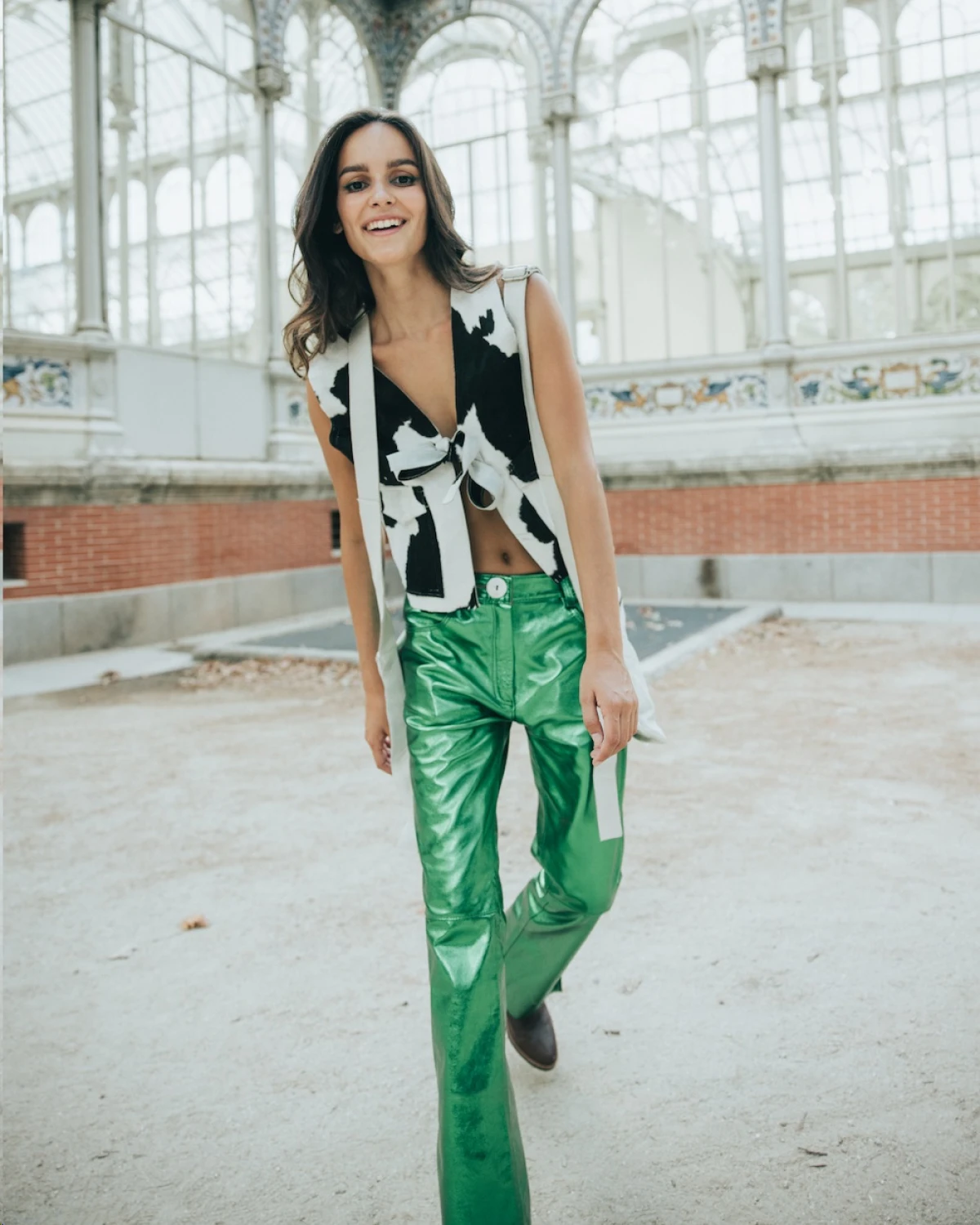 Leather Jeans Galácticos verde 38