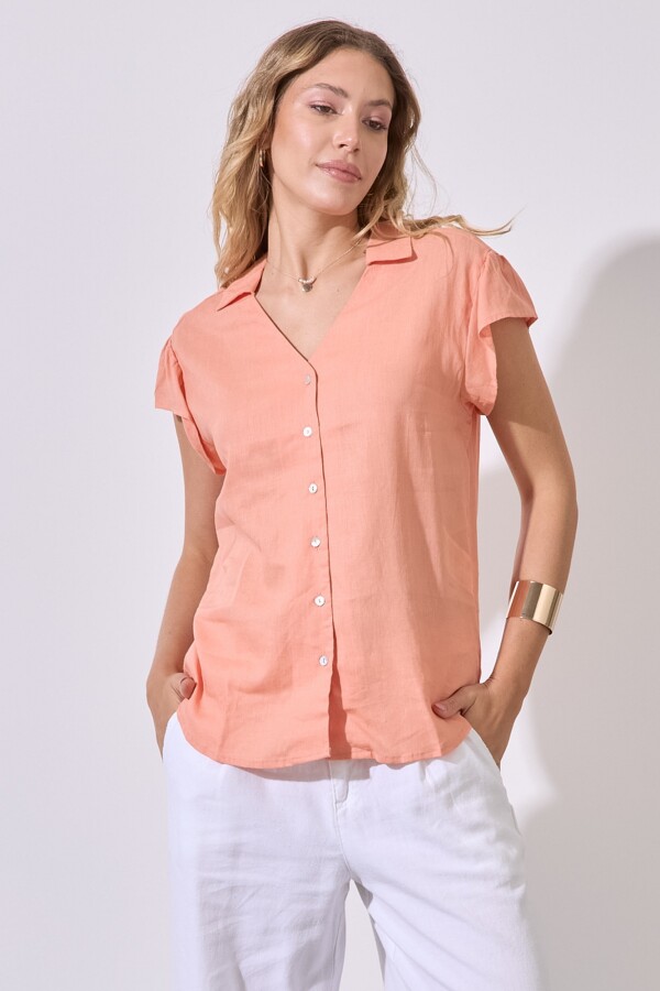 Camisa Lino CORAL