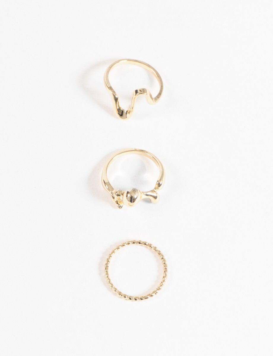 Set anillos metálicos - dorado 