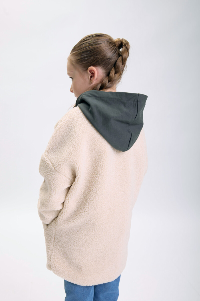 Campera sherpa larga Beige