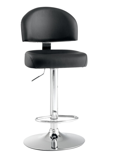 Taburete de bar VEJERS polipiel negro/cromo Taburete de bar VEJERS polipiel negro/cromo