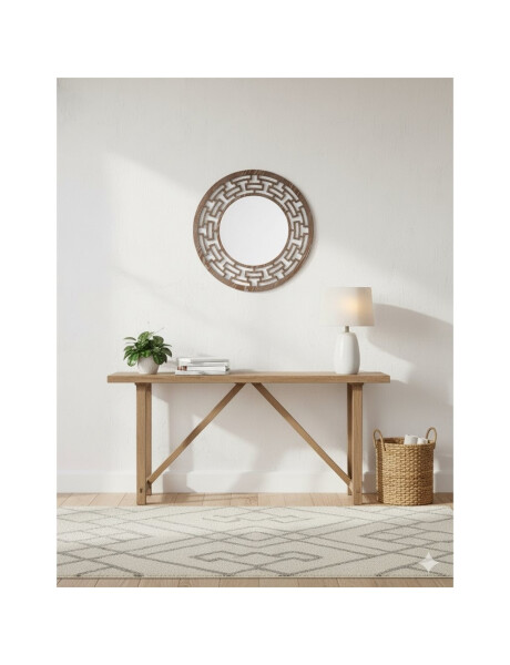 ESPEJO CIRCULAR MARCO C/DISEÑO ETNICO MADERA. D50CM ESPEJO CIRCULAR MARCO C/DISEÑO ETNICO MADERA. D50CM