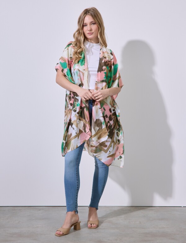 Kimono Printed MULTI/BEIGE