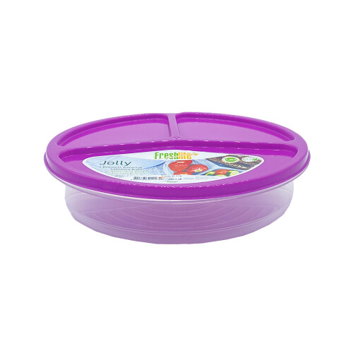 VIANDA REDONDA CON 3 DIVISIONES JOLLY FRESHLIFE 1,2L MORADO
