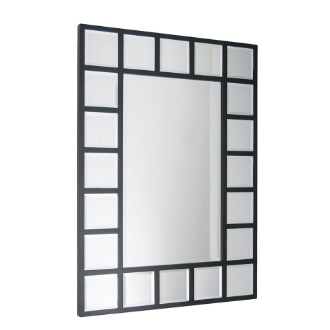 ESPEJO METAL BORDE CUADRICULADO 61x85CM NEGRO ESPEJO METAL BORDE CUADRICULADO 61x85CM NEGRO
