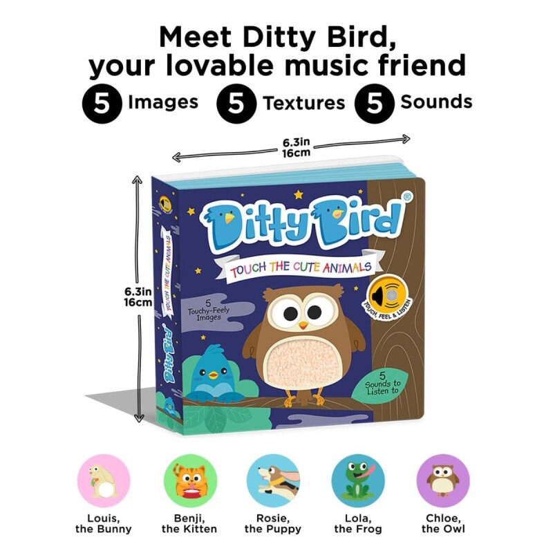 Libro musical y texturas para tocar Ditty Bird Toca Animales Libro Musical Y Texturas Para Tocar Ditty Bird Toca Animales