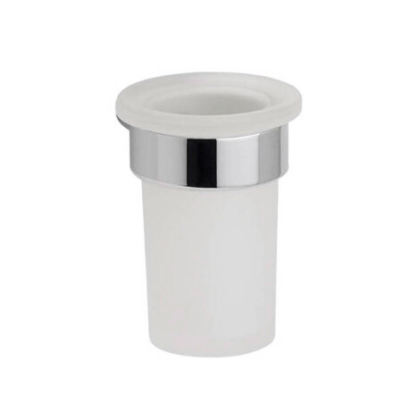 PORTA VASO CON VASO METAL DALIA MATE PARA BAÑO ACERO 000