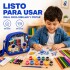 Set de Arte Infantil con Bolso 57 Piezas para Pintar y Dibujar Azul