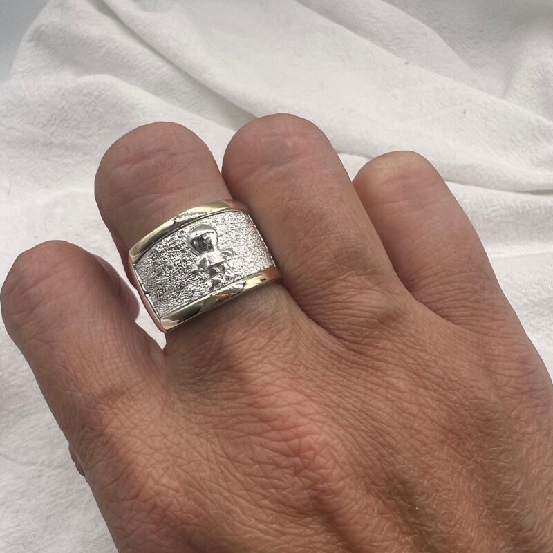 Anillo plata y oro Varón Anillo plata y oro Varón