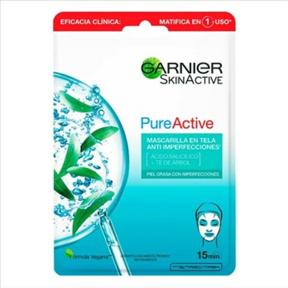 Mascarilla Facial Garnier Pure Active Antiimperf. Piel Grasa 