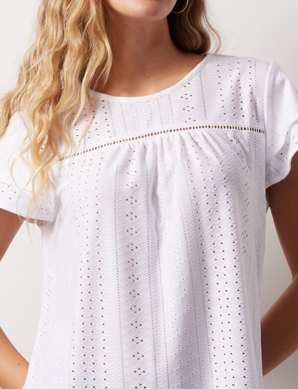 Blusa Pointelle BLANCO