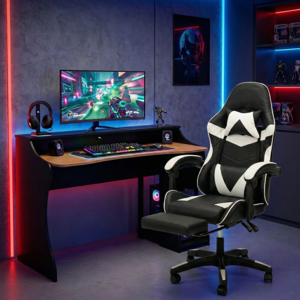 Combo Escritorio + Silla Gamer Blanco
