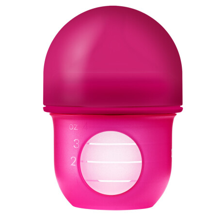 Mamadera de silicona con tetina RN (120ml) fucsia