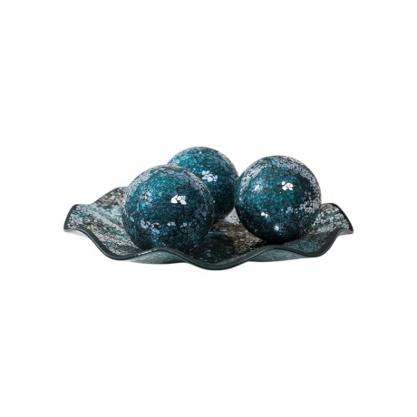 Centro De Mesa Esferas De Cristal Azul