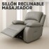 Sofá Sillón Poltrona Reclinable Masajeador Electrico Cuerina Color Gris Cuerina