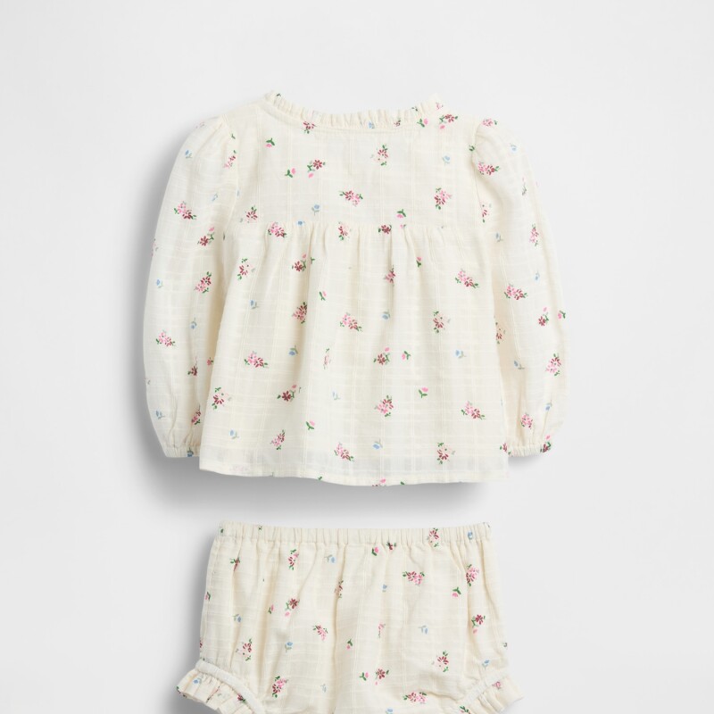 G LS LACE BBL SET IVORY FROST FLORAL