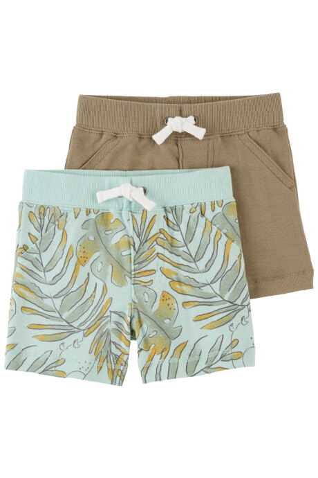 Pack dos shorts de algodón diferentes diseños. Talles 0-24M Pack dos shorts de algodón diferentes diseños. Talles 0-24M