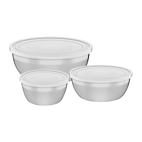 Juego 3 bowl redondos inox. con tapa "FREEZINOX" -TRAMONTINA TF0279