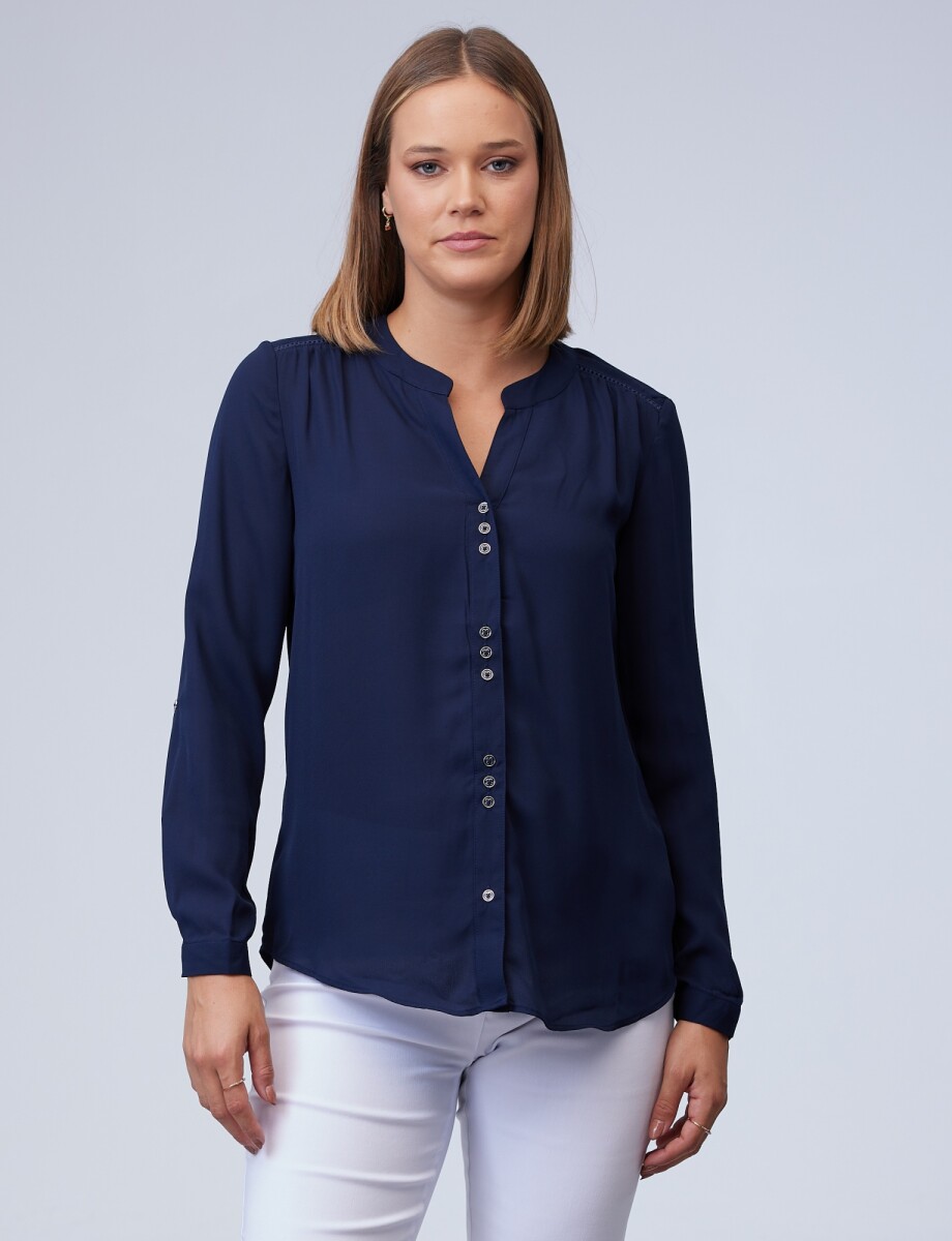 Blusa Botones - Marino 