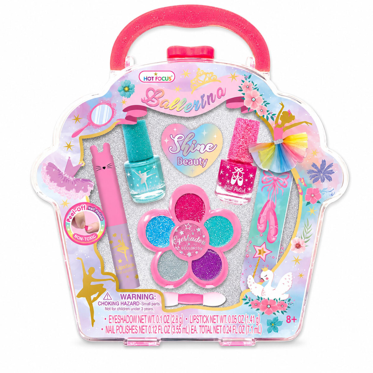 Kit Cosmética Manicura Niñas c/ Sombras Labial Esmaltes Lima - Ballerina 
