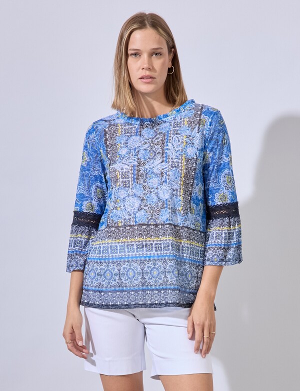 Blusa Print MULTI/AZUL