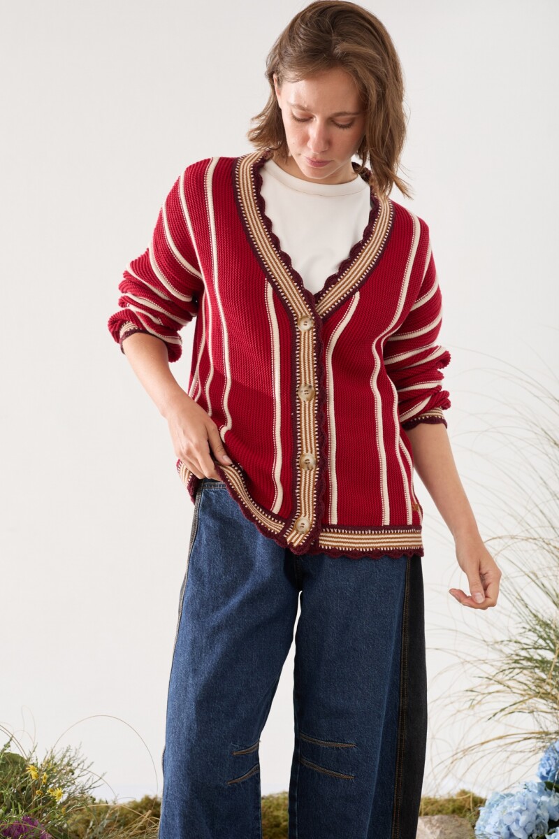 CARDIGAN SUR Rojo
