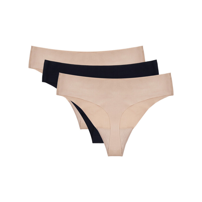 UA PURE STRETCH NO SHOW THONG-SOLID 3PK-PNK WHT-111