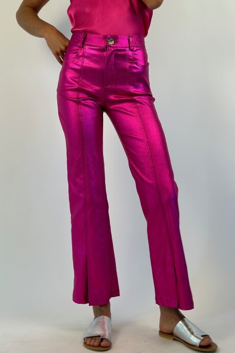 PANTALON METALIZADO AMARANTO Bordo