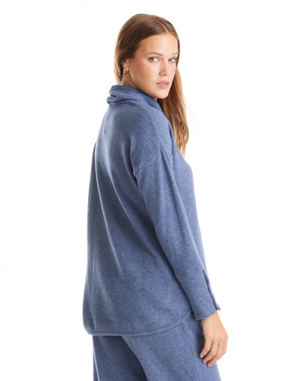 Buzo Soft Cuello Volcado AZUL
