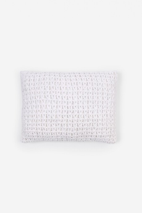 Funda almohadón frente en macramé blanco