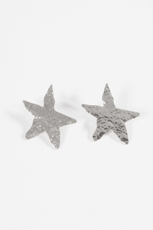 Caravanas texture estrella plateado