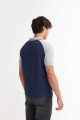 Remera polo manga corta combinada AZUL