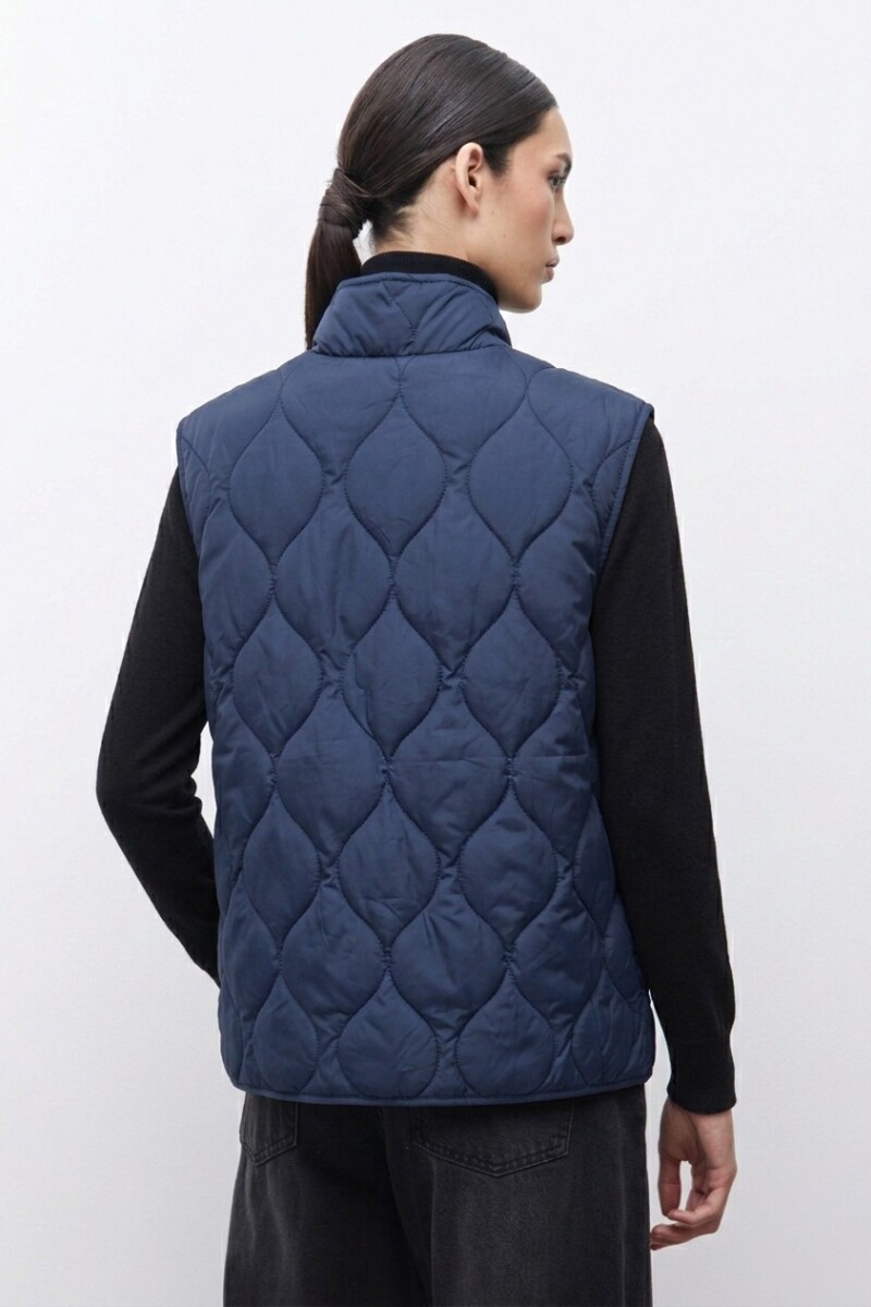 Chaleco capitoneado reversible azul marino