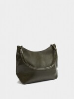 Bolso De Hombro Con Detalles De Piel caqui