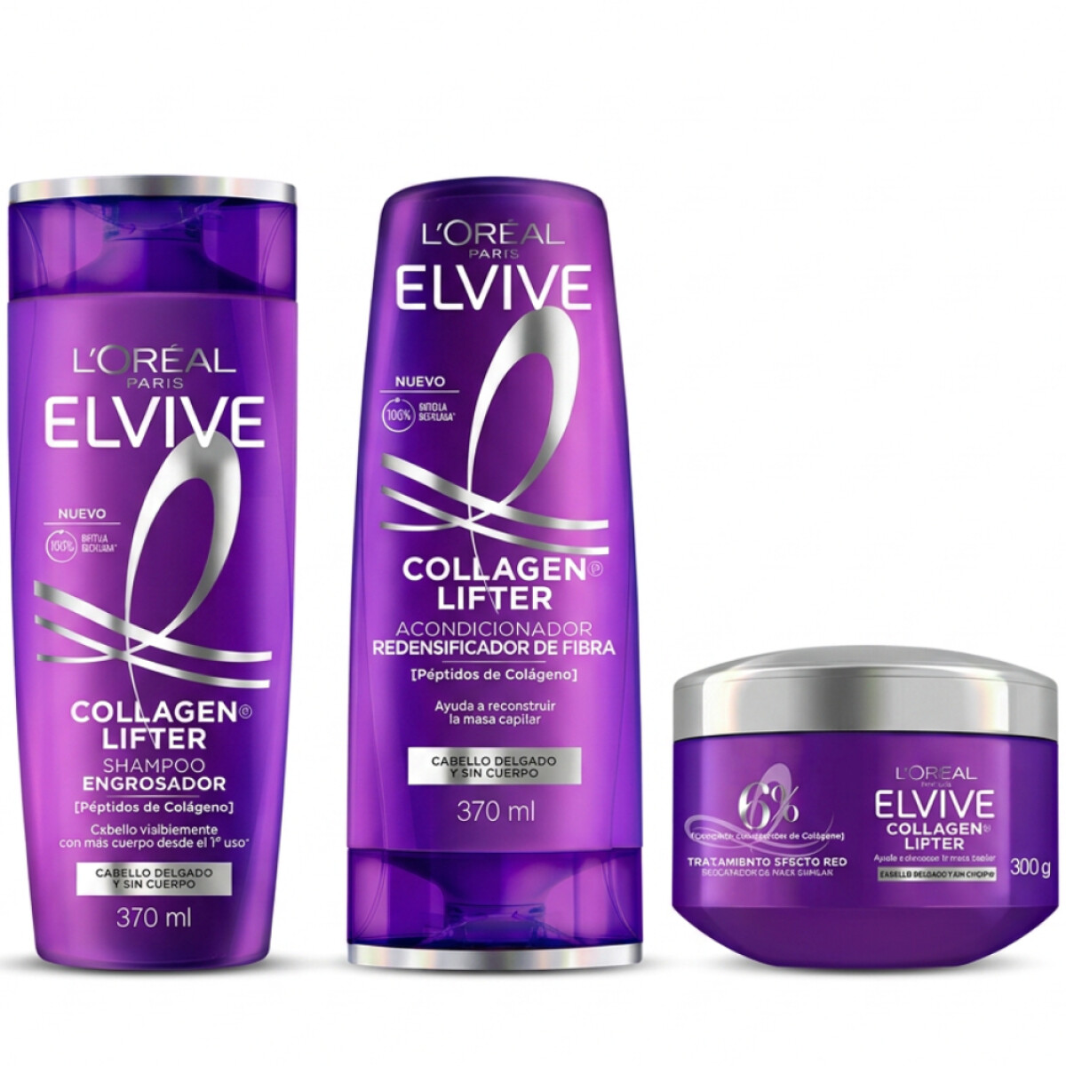 Pack Elvive Collagen Lifter Shampoo 370ml + Acondicionador 370ml + Mascarilla Capilar 300ml 