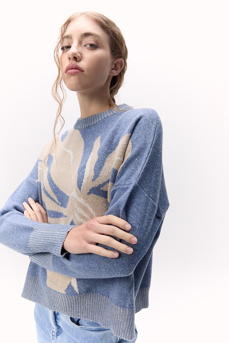 Sweater Orquidea - Celeste 