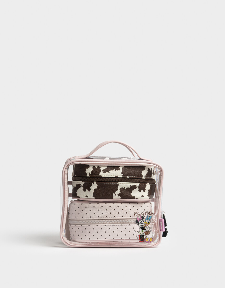 Et De Porta Cosméticos Daisy Tricolor Rosa 