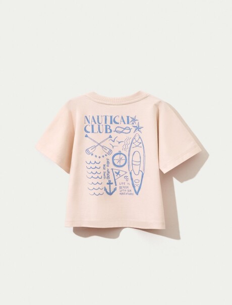 CAMISETA INFANTIL MANGA CORTA CON ESTAMPAS ROSADO
