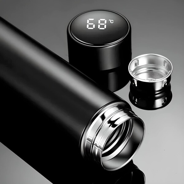 Botella Térmica Acero Inox Termo Táctil Sensor Temperatura Color Variante Negro