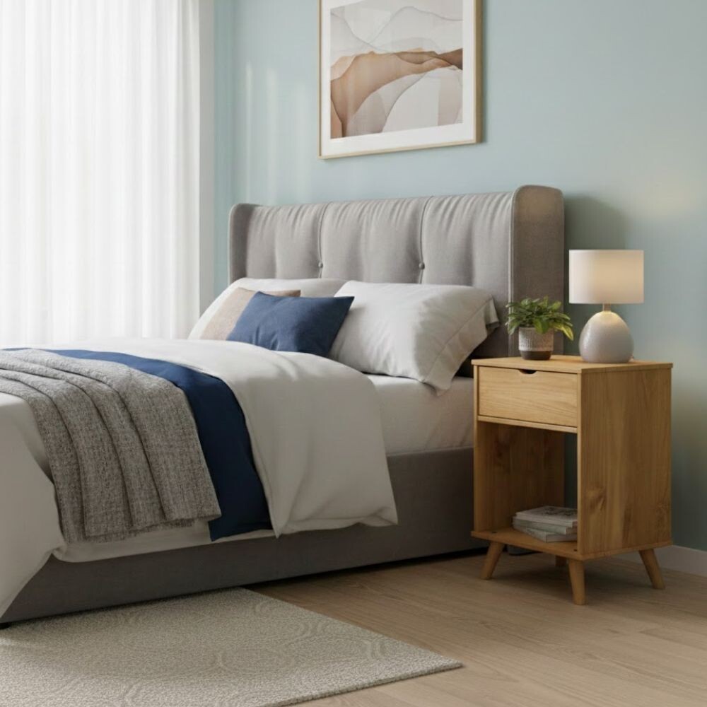 MESA DE LUZ O NOCHE 1 CAJÓN CON ESPACIO INFERIOR MADERA