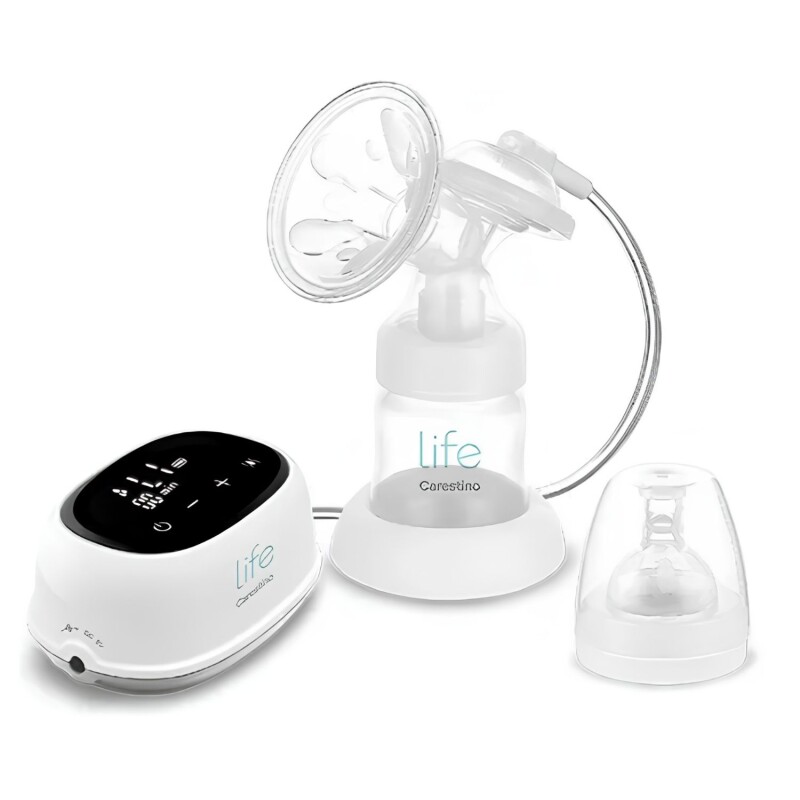 Extractor de Leche Eléctrico Carestino Life Con Mamadera Gris