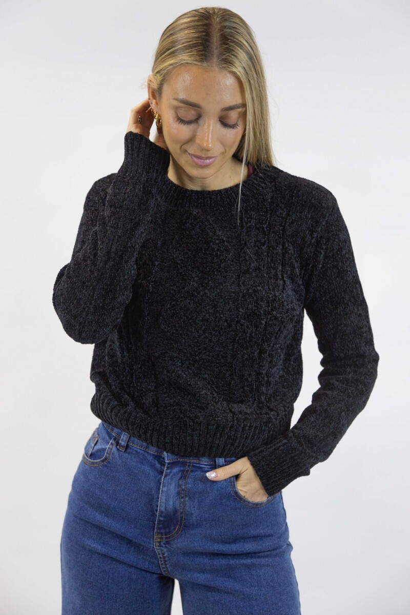 Buzo chenille Emi Negro