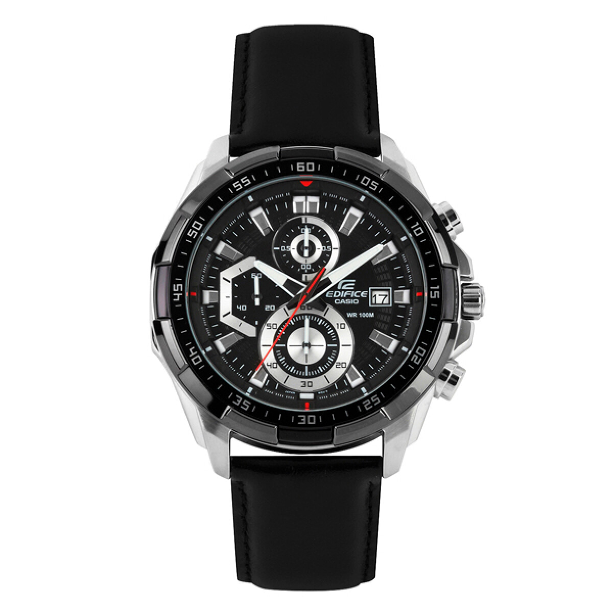 Reloj Edifice Clásico Cuero Negro 