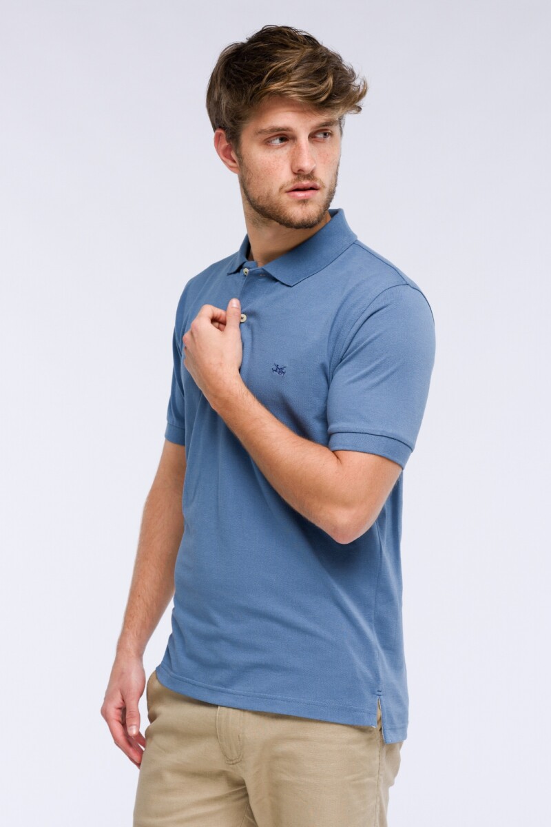 REMERA POLO PIQUE - Celeste 