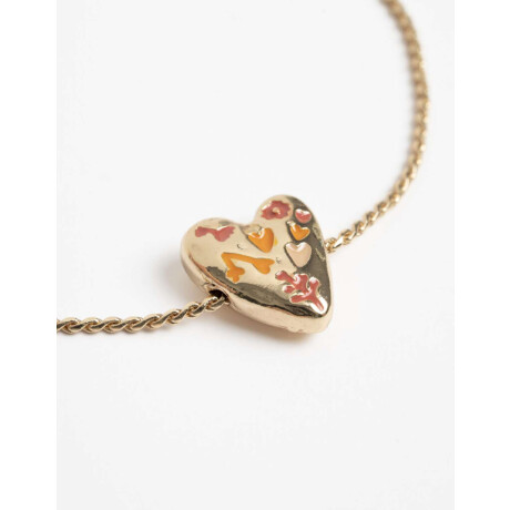 Pulsera Flexible Dije Corazón Dorado