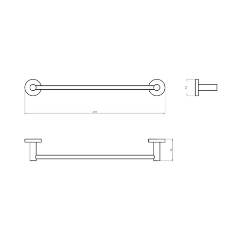 TOALLERO BARRAL 40CM METAL MODENA NEGRO MATE 000