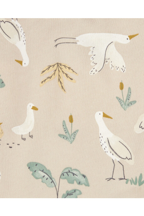 Set dos piezas de algodón, enterito y remera, diseño cigüeña Set dos piezas de algodón, enterito y remera, diseño cigüeña