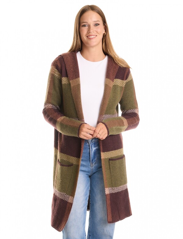 Cardigan Capucha OLIVA/MULTI