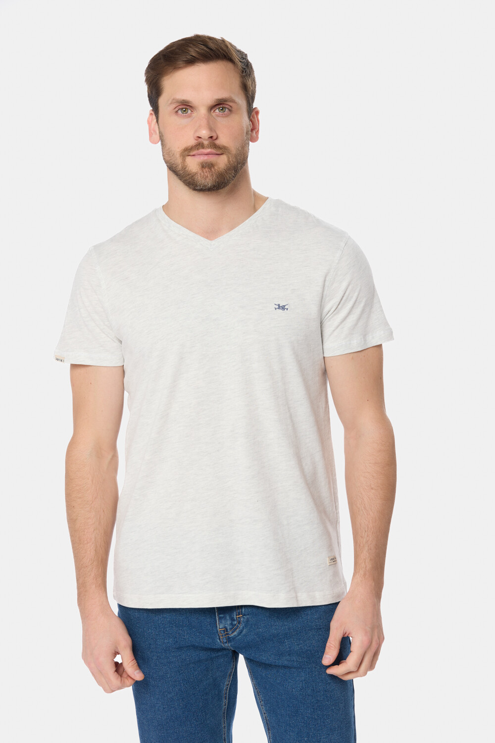 REMERA LISA ESCOTE V Gris