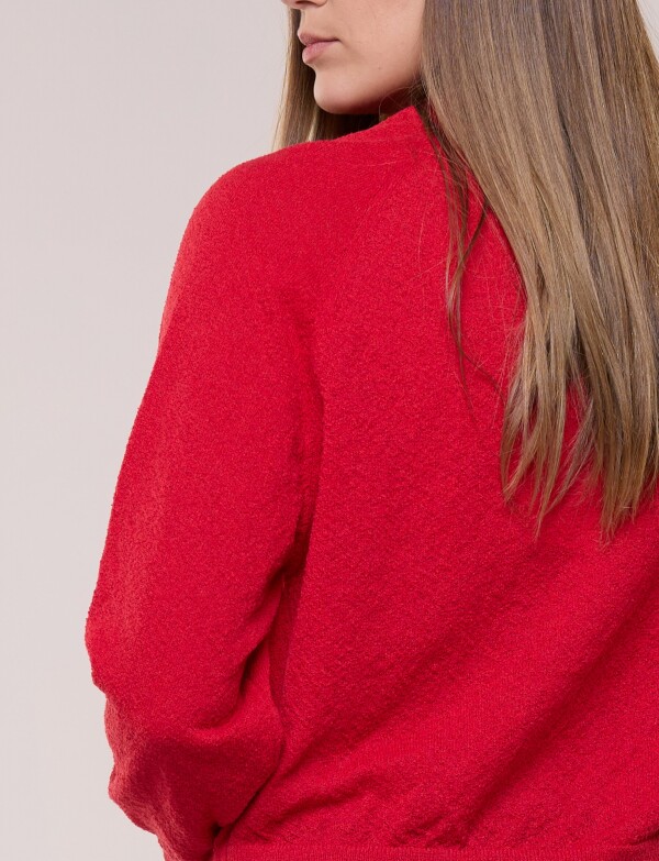 Buzo Cropped Tejido Texturizado ROJO